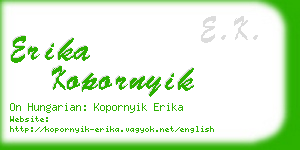 erika kopornyik business card